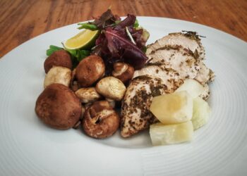 Куриная грудка в зеленом чае и лайме
